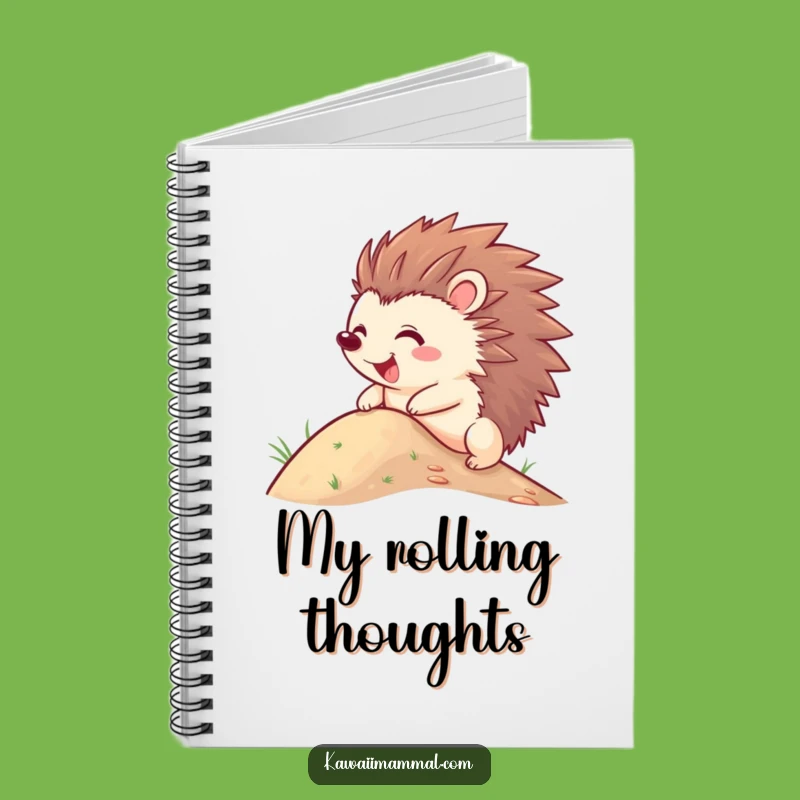 Funny Hedgehog Notebook - Joyful Quills Roll Down Hill Journal, Hilarious Gift