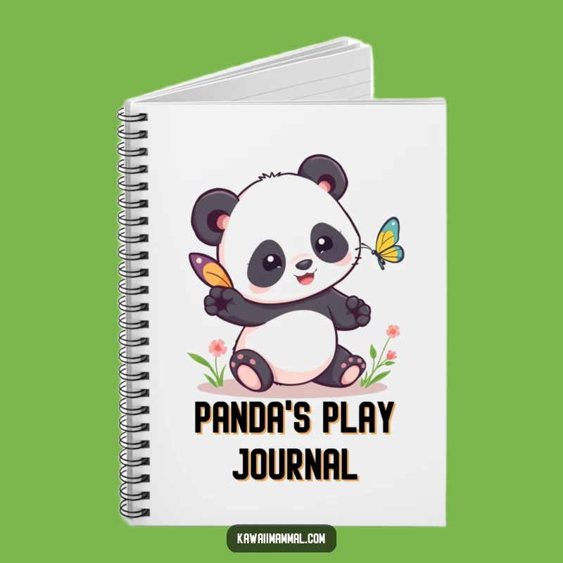 Funny Kawaii Panda Tag Notebook - Cute Butterfly Journal - School Gift
