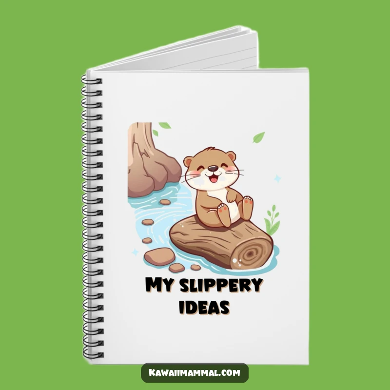 Funny Otter Sliding Notebook - Joyful River Log Adventure, Journaling Funny Gift