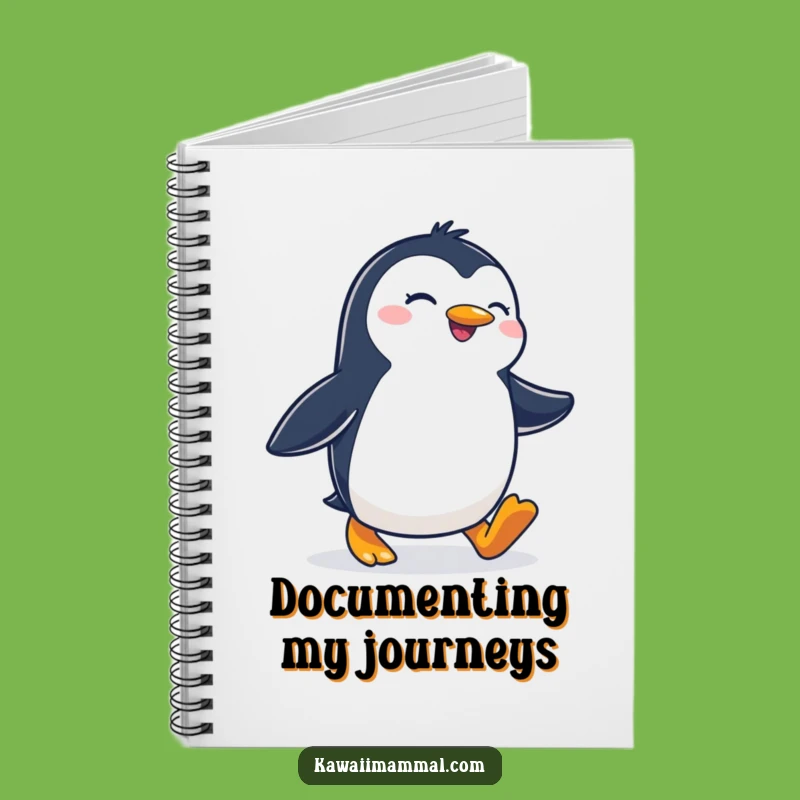 Funny Penguin Waddling Notebook: Jot Down Goals with Determined Joy