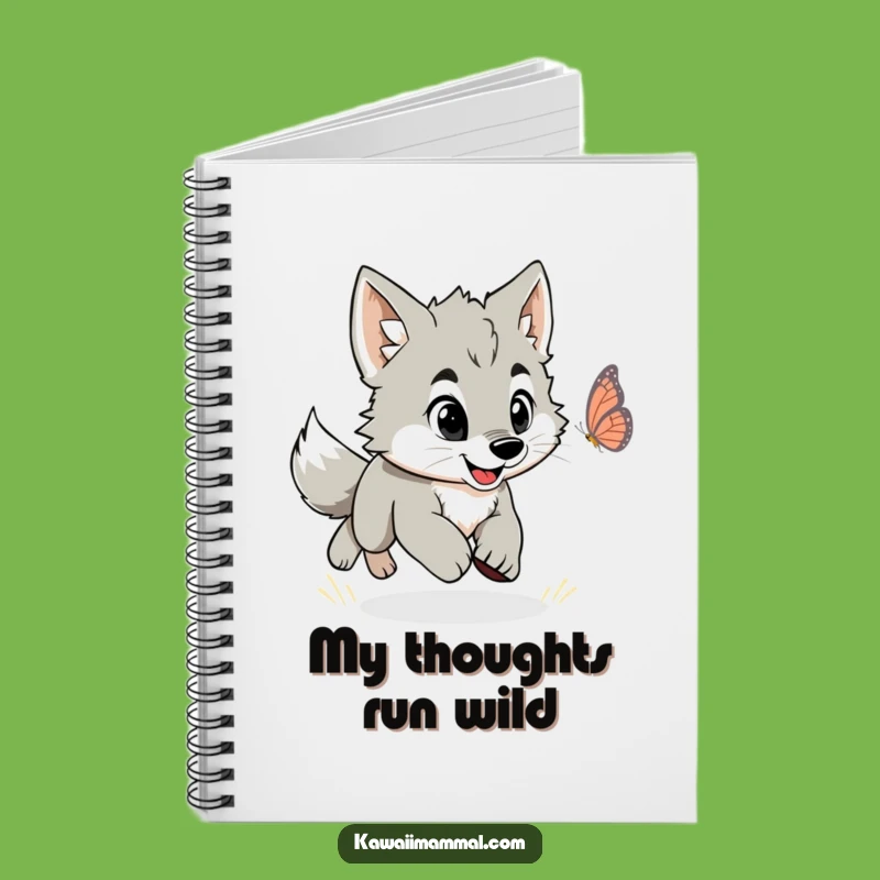 Funny Wolf Puppy Butterfly Notebook: Capture Your Energetic Ideas with Playful Style
