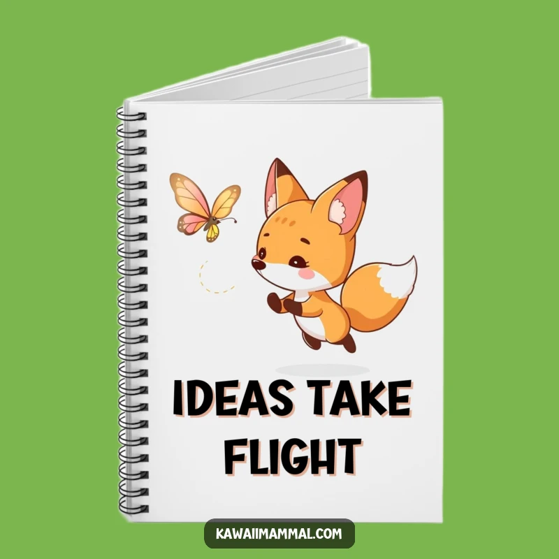 Funny Curious Fox Notebook: Playful Butterfly Chase Journal for Ideas