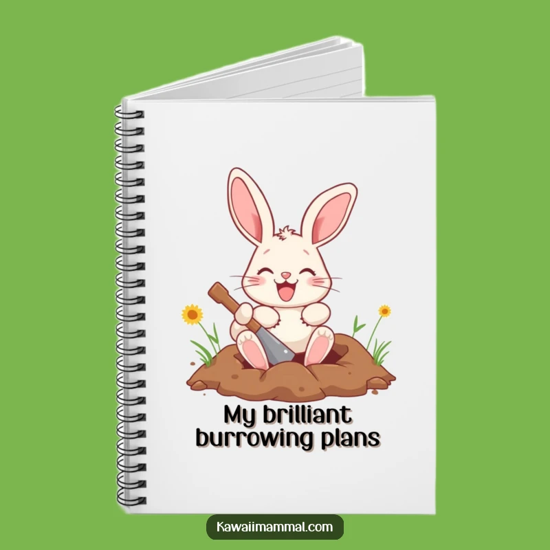 Funny Bunny Notebook: Lined Journal with Digging Character for Your Notes
