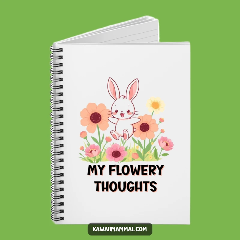 Funny Kawaii Bunny Flower Notebook: Jot Down Joyful Thoughts