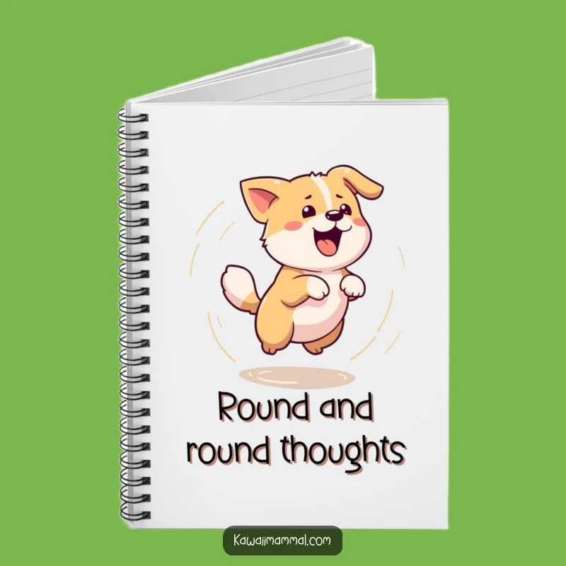 Funny Kawaii Dog Tail Chase Notebook - Journal for Dizzy Pup Fans Gift
