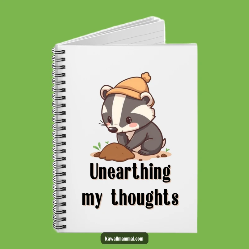 Funny Badger Hat Digging Notebook A Hilarious Place For Your Plans
