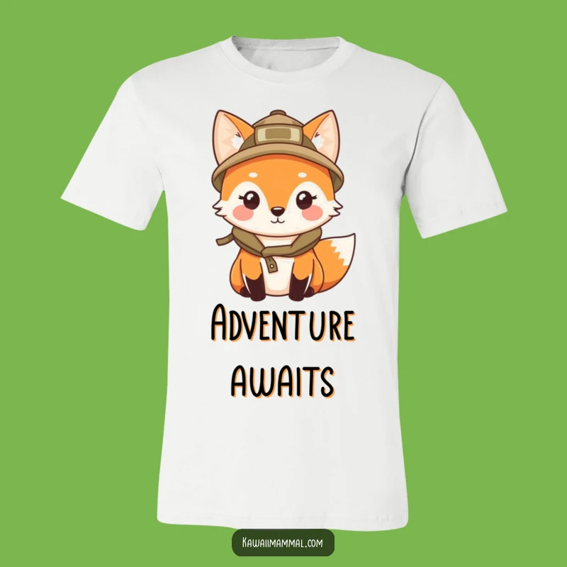 Funny Kawaii Fox Explorer T-Shirt: Explore with Curiosity
