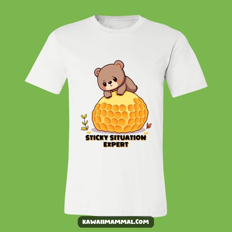 Funny Bear Honeycomb T-Shirt - Determined Yogi Balancing, Comical Outdoor Funny Gift