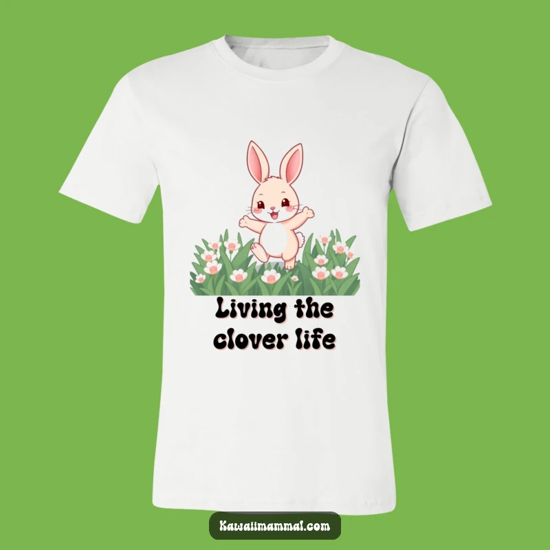 Funny Bunny Spring Hop T-Shirt - Cute Cartoon Rabbit Joyful Tee for Everyday Fun