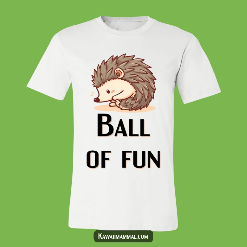 Funny Kawaii Hedgehog Roll T-Shirt - Cute Downhill Spiky Tee - Gift