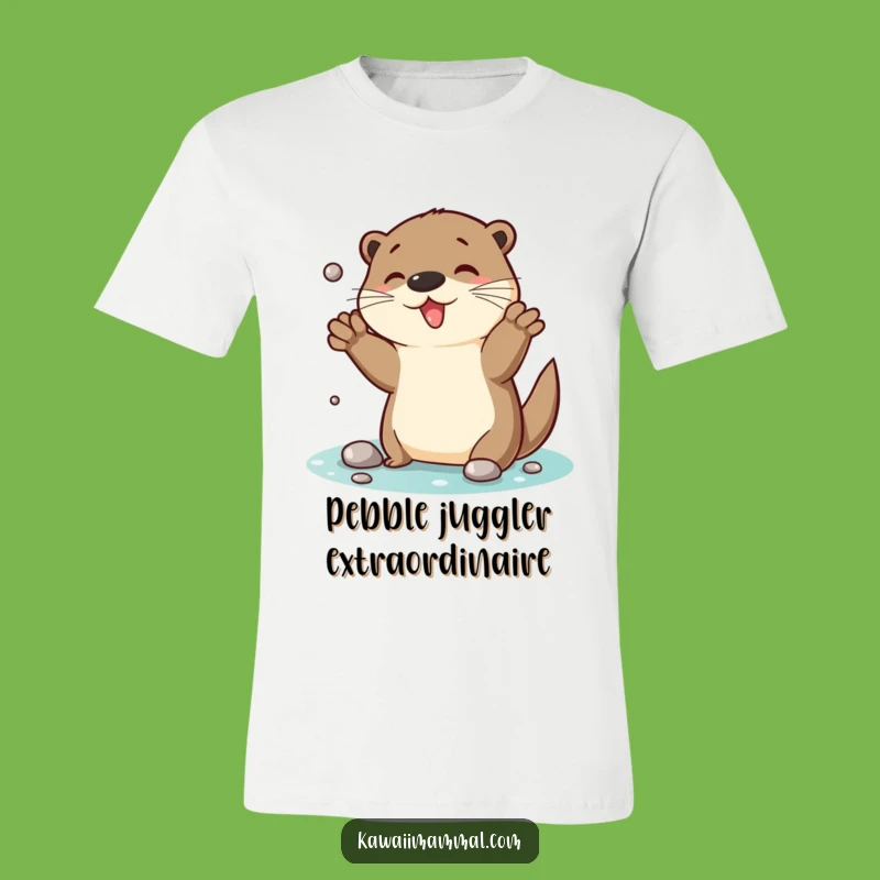 Funny Otter Juggling Pebbles T-Shirt: Hilarious Novelty Apparel for Otter Enthusiasts
