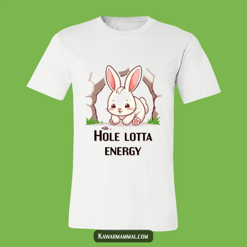 Funny Playful Rabbit Digging T-Shirt: Energetic Woodland Humor for Your Style