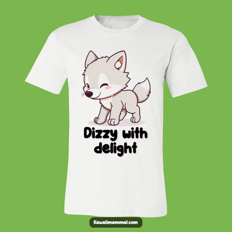 Funny Wolf Pup T-Shirt: Kawaii Tail Chasing Design, Hilarious Gift for Playful People