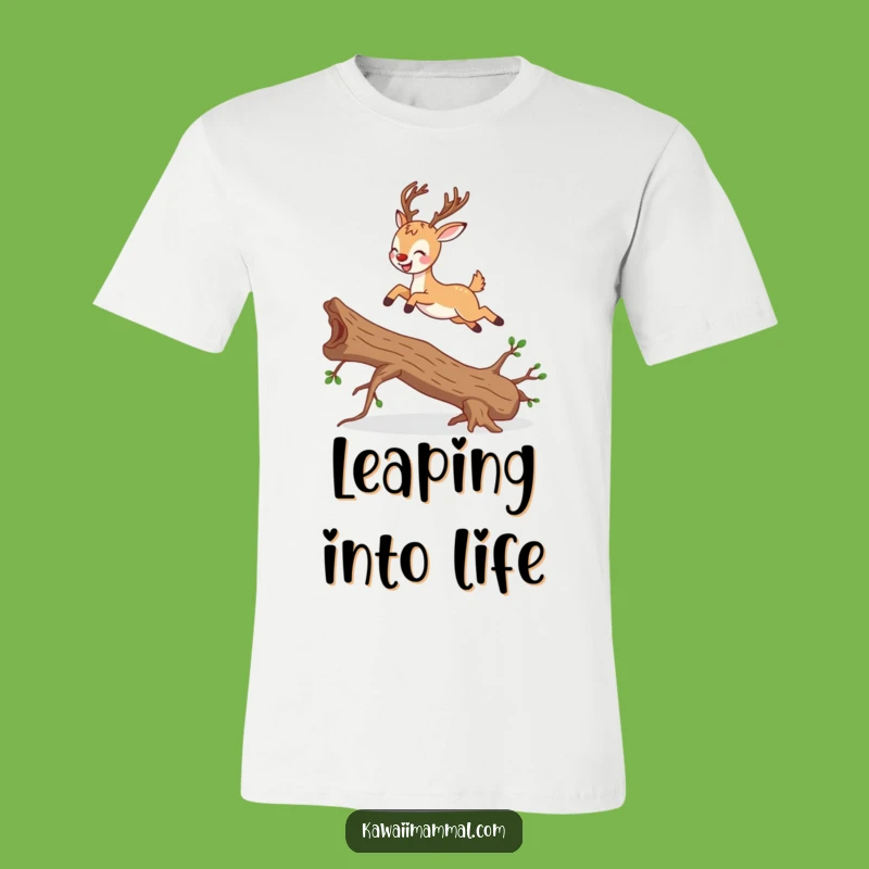 Funny Joyful Deer Leap T-Shirt: Graceful Woodland Humor for Your Style