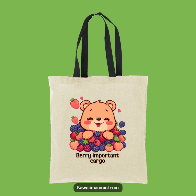 Funny Bear Berry Haul Tote Bag: A Humorous Accessory for Sweet Adventures