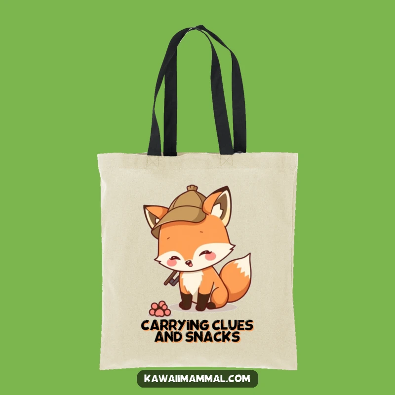 Funny Detective Fox Tote Bag: Carry Your Clues in Style