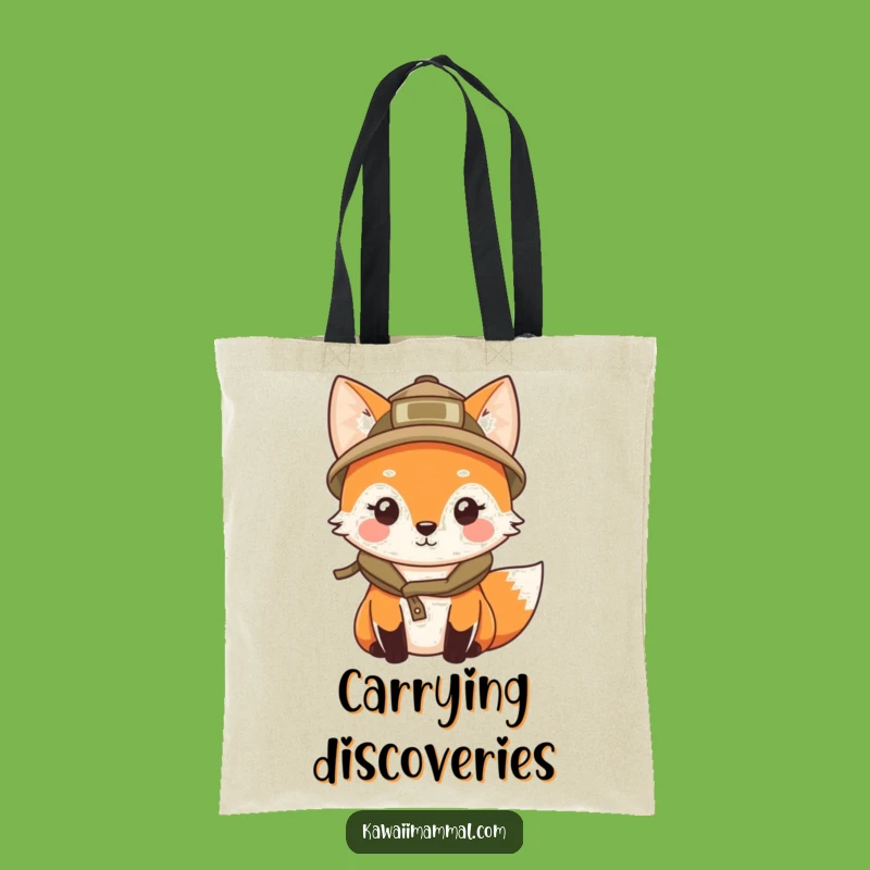 Funny Kawaii Fox Explorer Tote Bag: Carry Your Discoveries