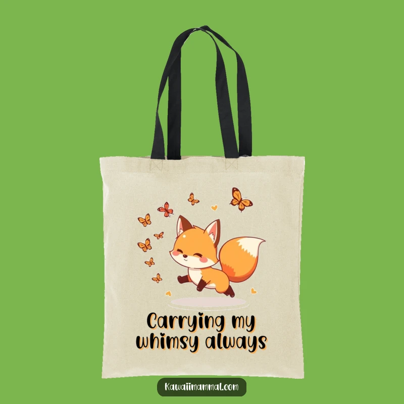 Funny Fox Butterfly Tote Bag: Carry Playfulness With This Fox Bag, Wonderful Funny Gift