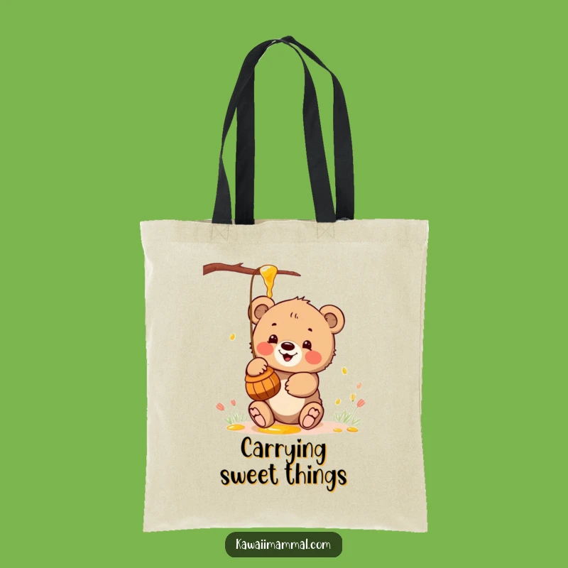 Funny Kawaii Bear Honey Tote Bag: Carry Your Sweet Treasures