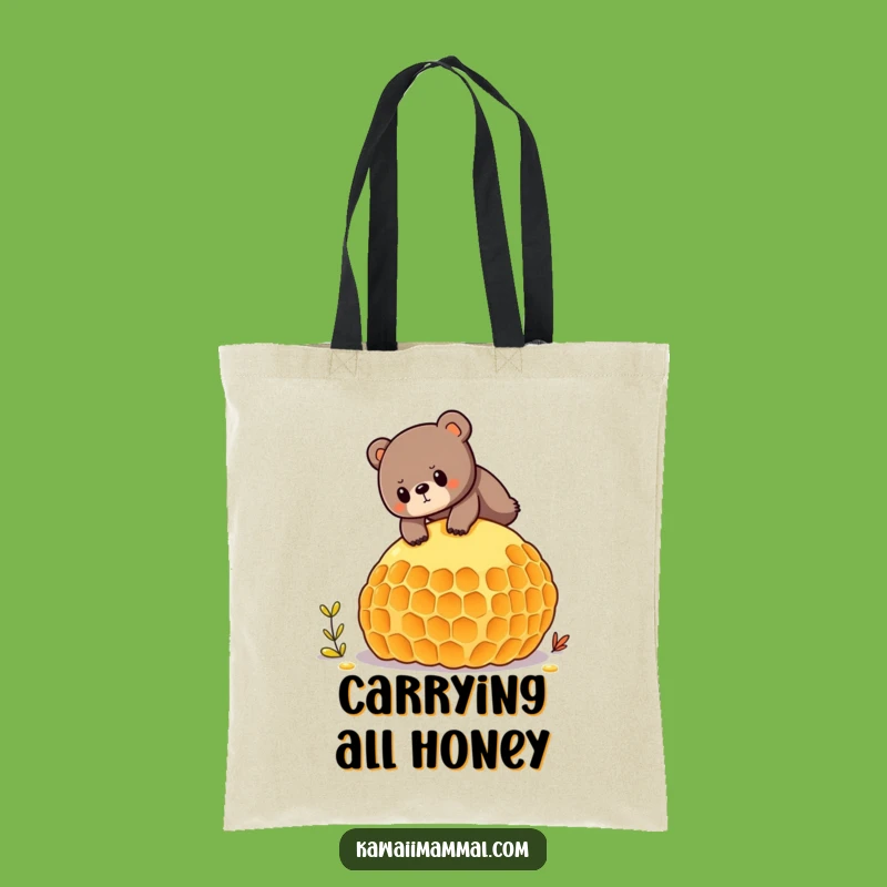 Funny Bear Honeycomb Tote Bag - Determined Yogi Balancing, Practical Funny Gift