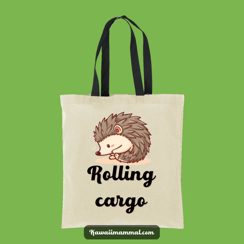 Funny Kawaii Hedgehog Roll Tote Bag - Cute Downhill Companion Bag - Gift