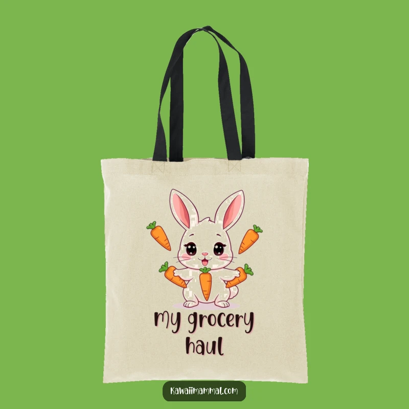 Funny Kawaii Rabbit Juggling Tote Bag - Cute Carrot Acrobat Accessory Gift