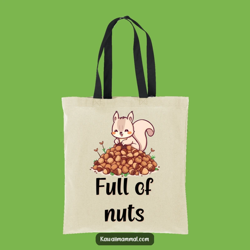 Funny Kawaii Squirrel Tote Bag - Adorable Acorn Collector Bag - Gift