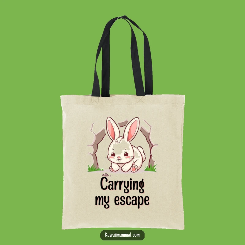 Funny Playful Rabbit Digging Tote Bag: Carry Your Gear with Energetic Charm