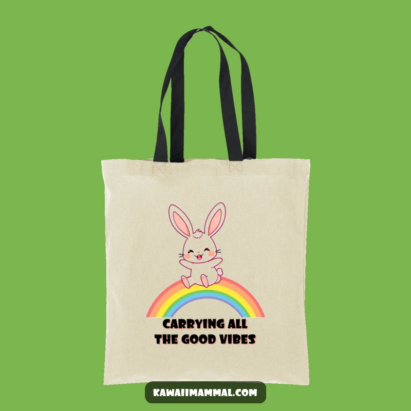 Funny Rabbit Rainbow Tote Bag: Carry Joy With This Rabbit Bag, Wonderful Funny Gift