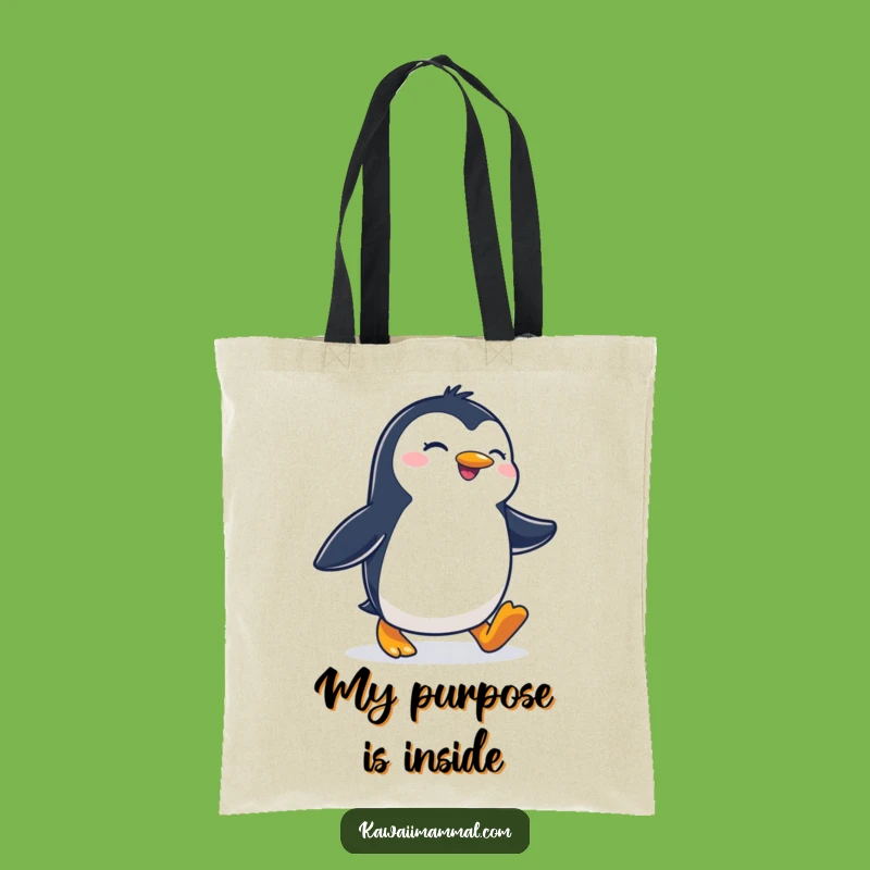 Funny Penguin Waddling Tote Bag: Carry Your Determination with Style